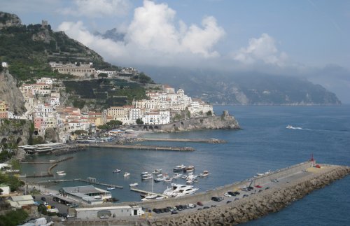 Amalfi harbour and town