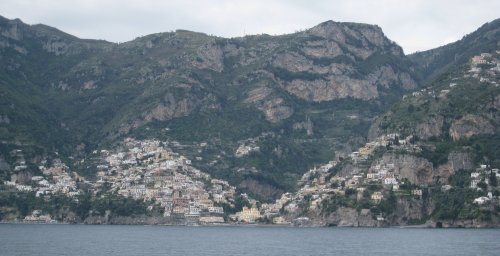 view of Positano from the sea