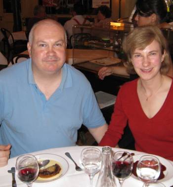 John and Fiona dining in Paris