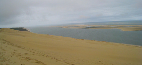 view over the Atlantic ocean from the top of the Dune du Pilat