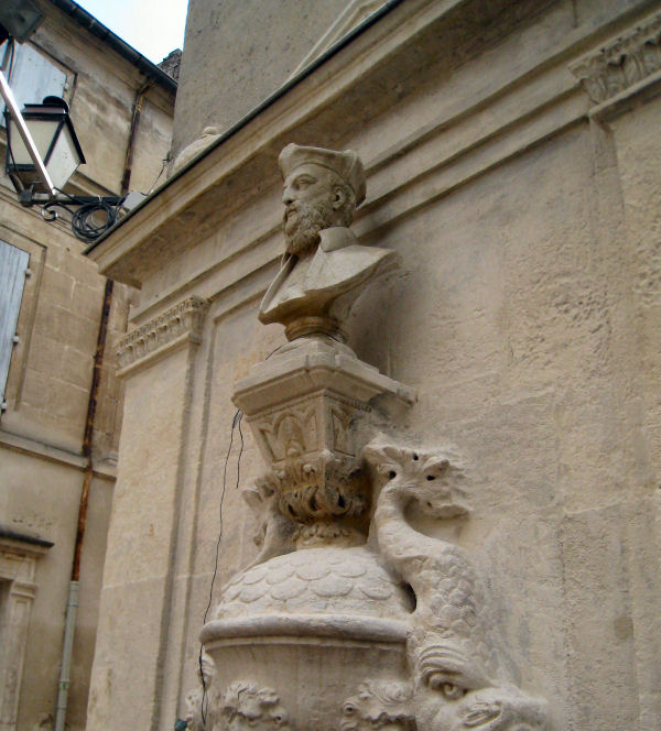 bust of Nostradamus in St Remy de Provence