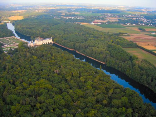Chenonceau chateau from the air.