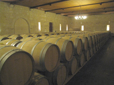 barrels of Bordeaux wine