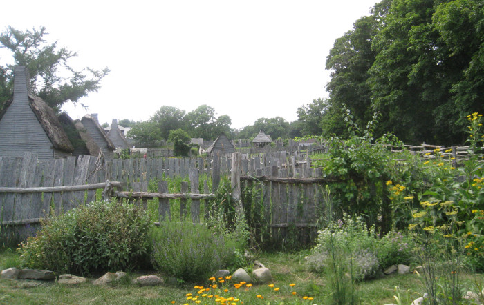 thatched houses at the Plimoth Plantation museum, Plymouth