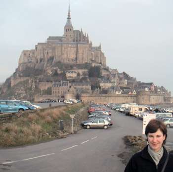on the causeway at Mont St Michel