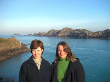 April and Fiona, Pointe du Grouin, Brittany