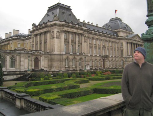 John outside the Royal Palace in Brussels