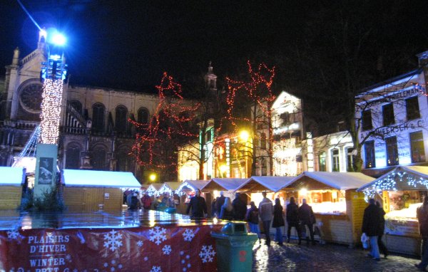 Christmas market at place Sainte Catherine, Brussels