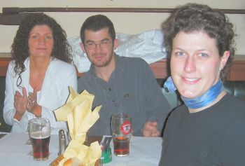 Ann, Andy and Motty look forward to the Burns Night Supper