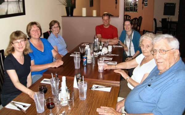 family lunch in Cobourg, Ontario