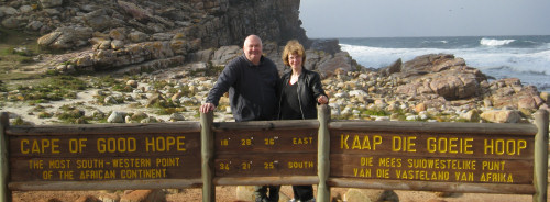 John and Fiona at the Cape of Good Hope, South Africa