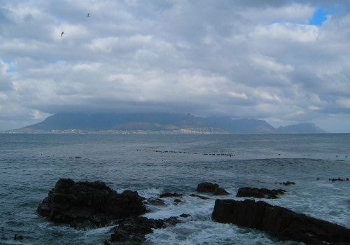 Robben Island looking acroos the water to Cape Town