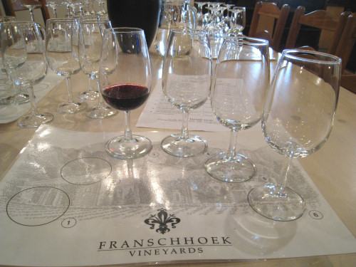 wine tasting in Franschhoek, South Africa