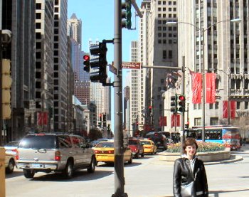 Fiona on the Magnificient Mile Chicago