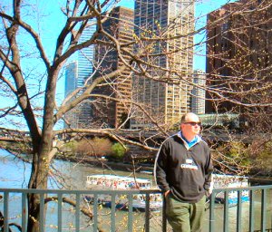 John next to the Chicago River