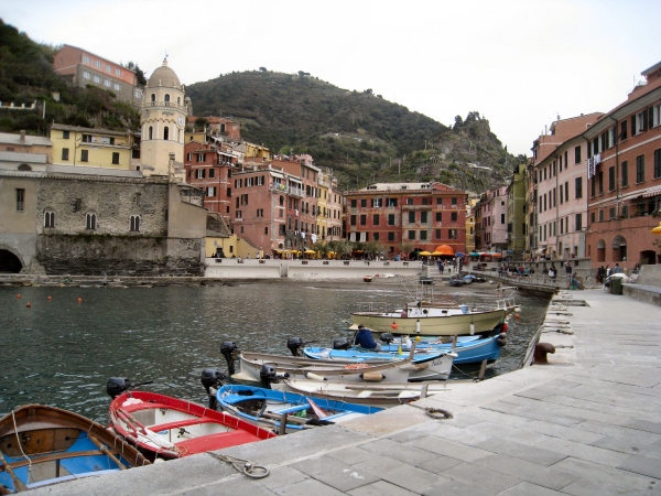 Vernazza harbour and village