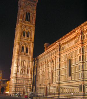 The Campanile, Florence at night