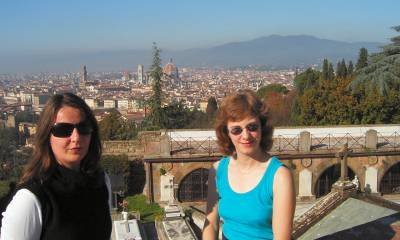 April and Fiona admire the views over Florence