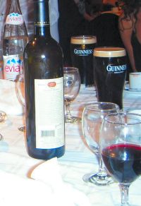 wine, water and guinness