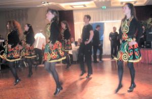 energetic Irish dancers
