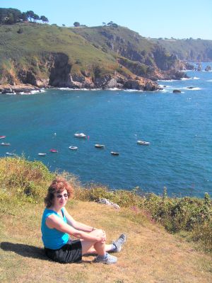 On the cliff tops above Saints Bay, Guernsey, Channel Islands