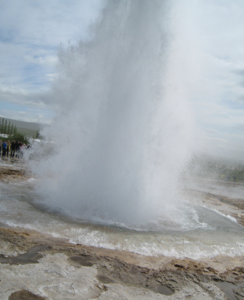 getting close to the spouting geyser, Strokkur, Iceland