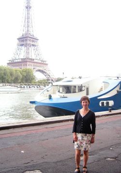 Le Paris boat on the river Seine Paris near the Eiffel Tower