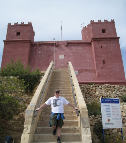 John guarding the entrance to the Red Tower