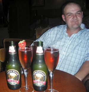 2 beers and and 2 kir royales for the ladies