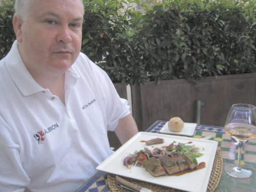 John at the Le Lesita restaurant in Nimes.