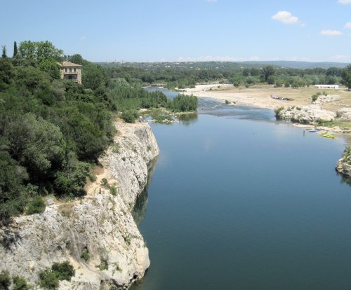 View from standing on the Pont du Gard