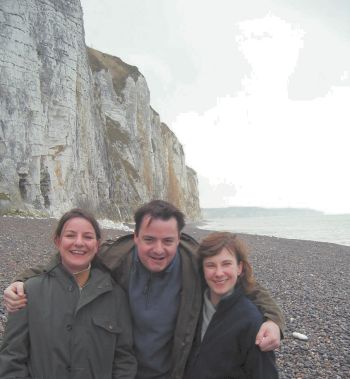Gareth with Fiona and April on Dieppe beach
