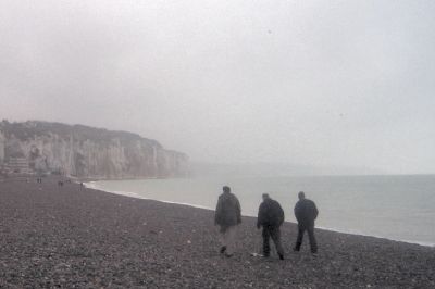 Gareth, Neil and John on the beach at Dieppe