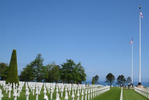 American cemetery overlooking Omaha Beach and English Channel