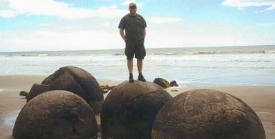 John and the Moeraki boulders