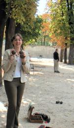Sandrine shows off her boules