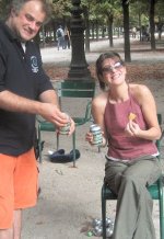 Benoit and Sarah at the Mulligans/Auld Alliance petanque tournament