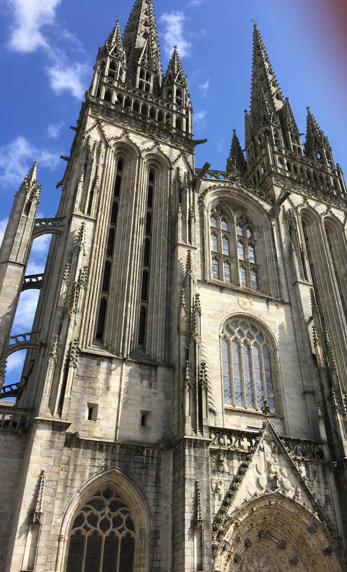 gothic Saint Corentin cathedral, Quimper, France