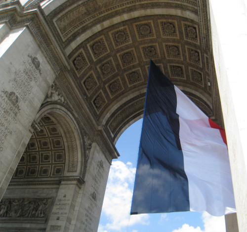 The flag was flying the day after Bastille Day 