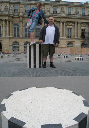 John and Gabrielle posing at the Palais Royal