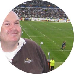 John at the Ireland v France rugby match in Paris 2008