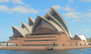 view of the Opera House from the water