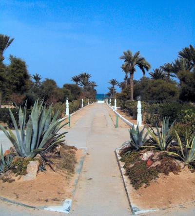 path to the sea from the Giktis Hotel, Zarzis, Tunisia