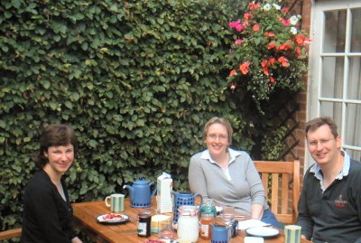 me, Margaret and Stu having an al fresco breakfast