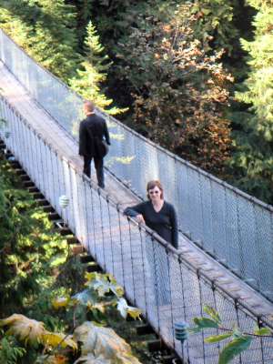Fiona on the Capilano suspension bridge, Vancouver