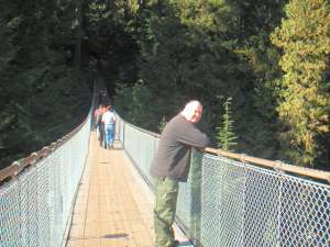 John on the Capilano suspension bridge, Vancouver