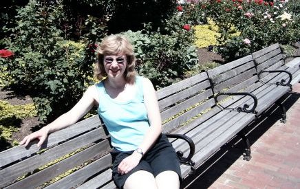 recovering from "museum leg" I gratefully rest on this park bench.
