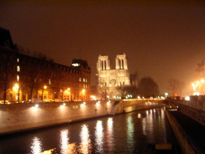 Notre Dame cathedral, Paris at night