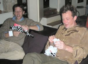 Dave and Phil open their presents