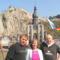 John, Paul and Andrea at Dinant, Belgium